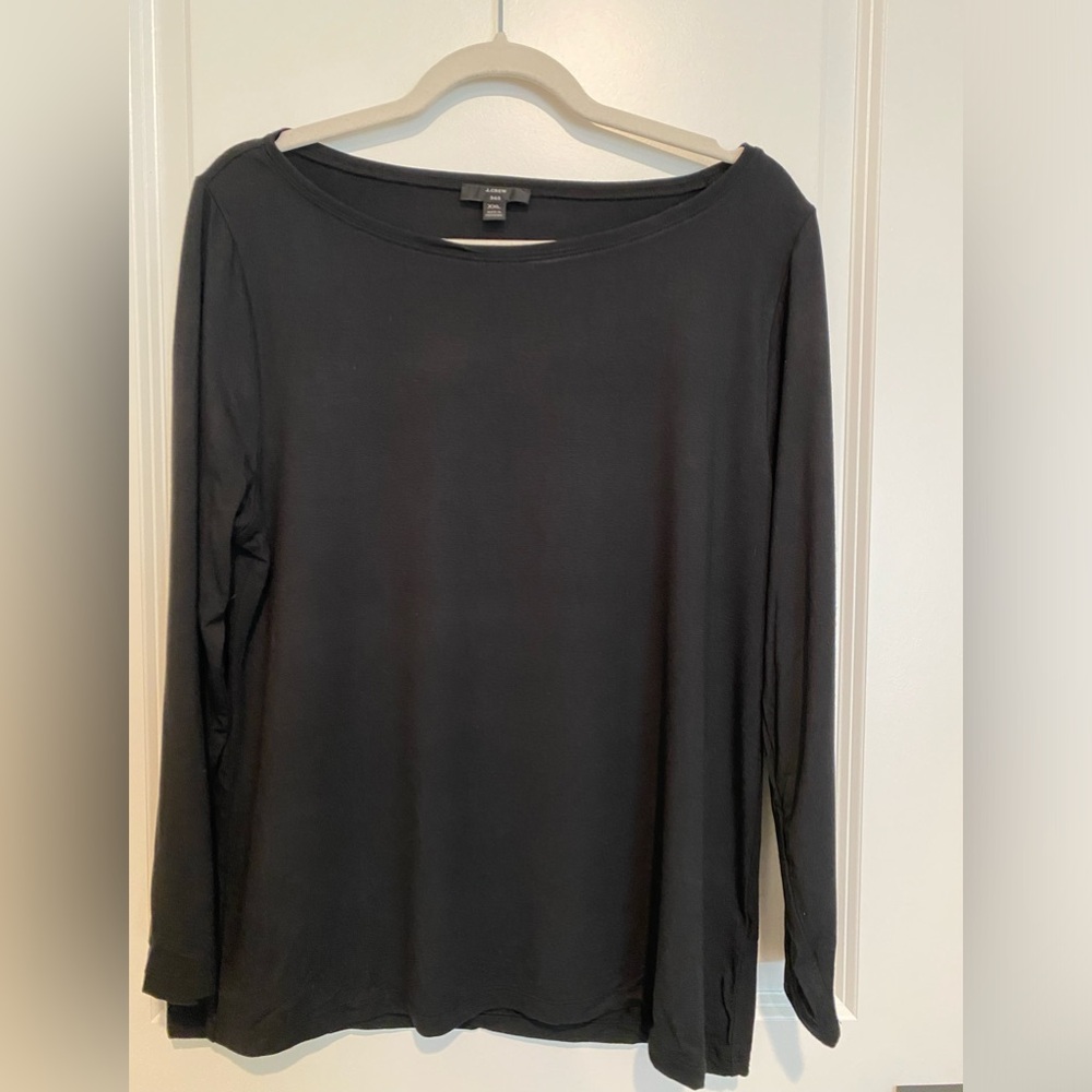 Black J. Crew Factory Modal/Cotton Tee Shirt